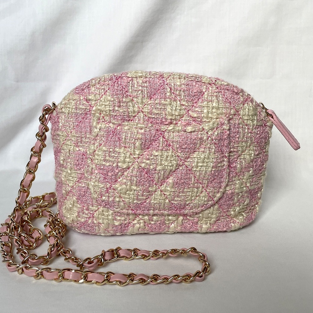 NEW CC Pink Tweed Crossbody Bag - Picture 5 of 11